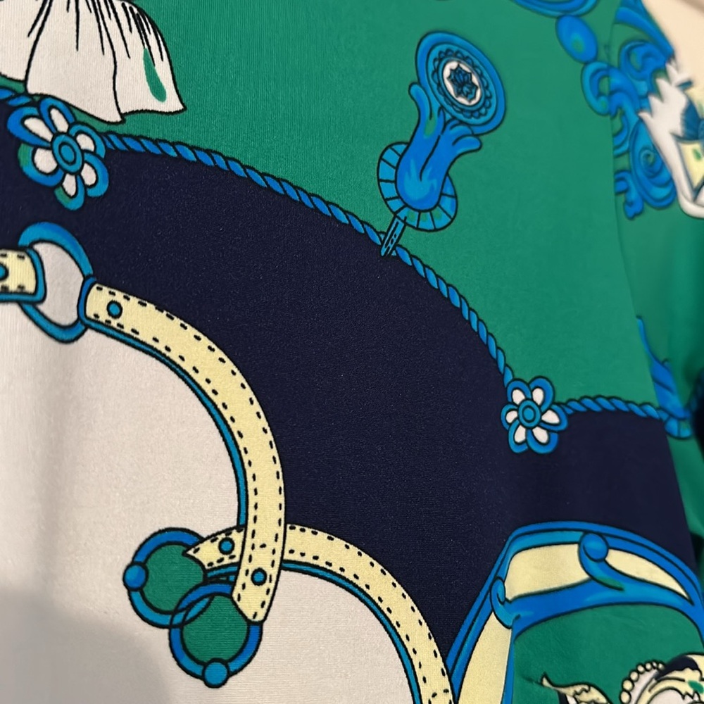 Julie Brown mini dress. Size M.  Green/blue/cream. - Picture 2 of 9